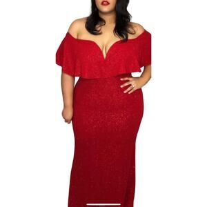 Symphony Size 3X Red Evening Long Dress